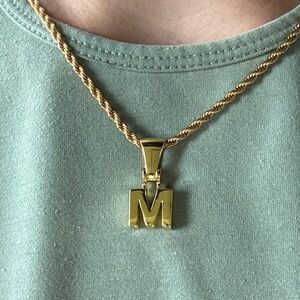M initial charm pendant